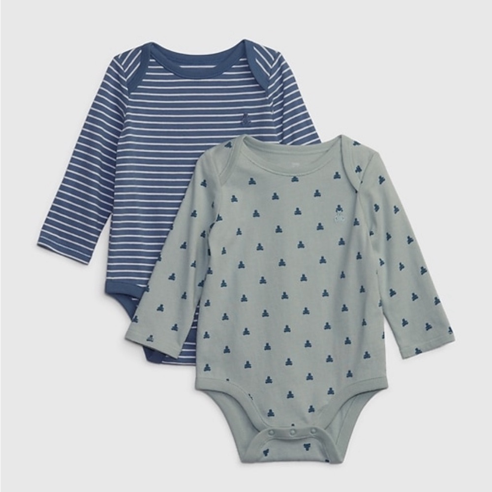 2 full sets— onsies and pants Baby 0-3 Gap slouchy pant infant blue